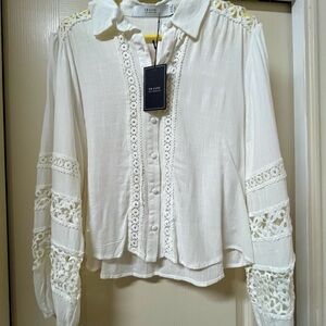 Classic white linen blouse